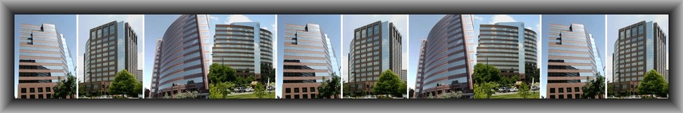 Step and Repeat of Two Buildings in a Frame Image